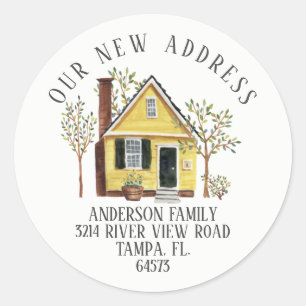 Charming House Our New Address Label Sticker