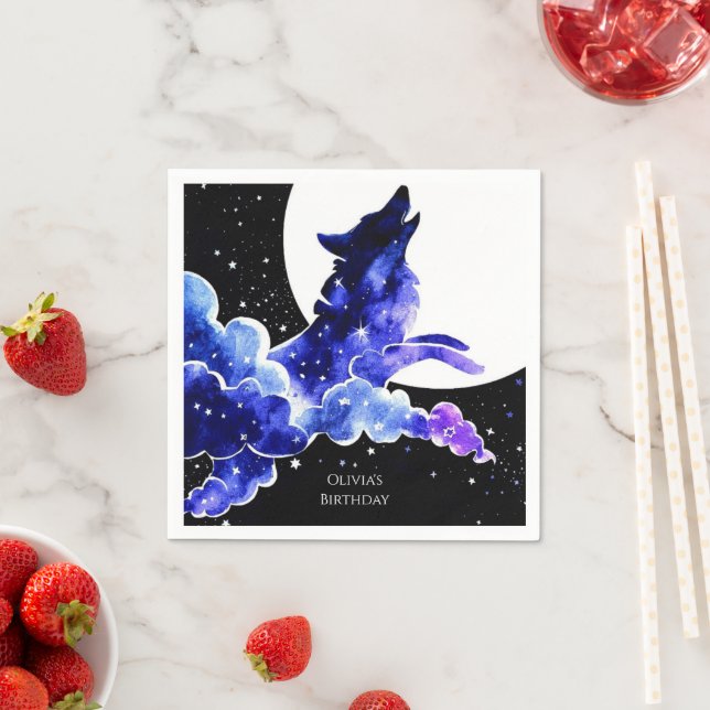 Charming Howling Wolf Birthday Napkins (Insitu)