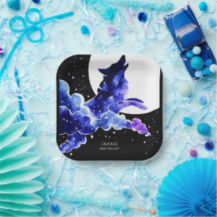 Charming Howling Wolf Birthday Paper Plates