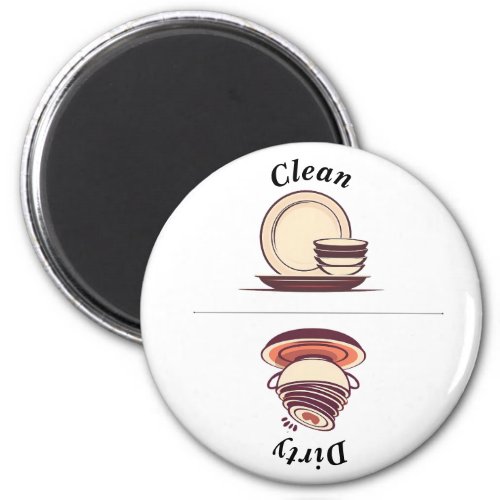 Charming Icons CleanDirty Dishwasher  Magnet