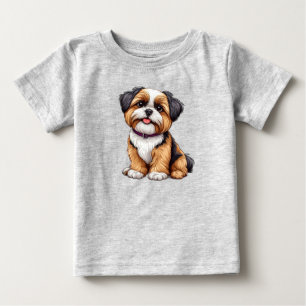 Charming Illustration of a Cute Dog Baby T-Shirt