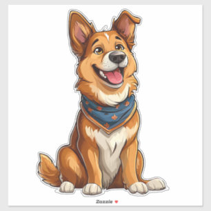 Charming Illustration of a Cute Dog Sticker