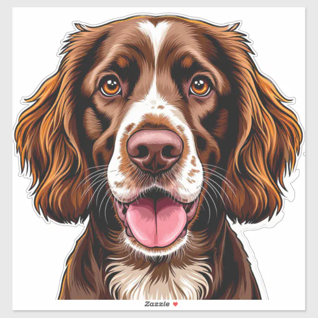 Charming Illustration of a Cute Dog Sticker Zazzle