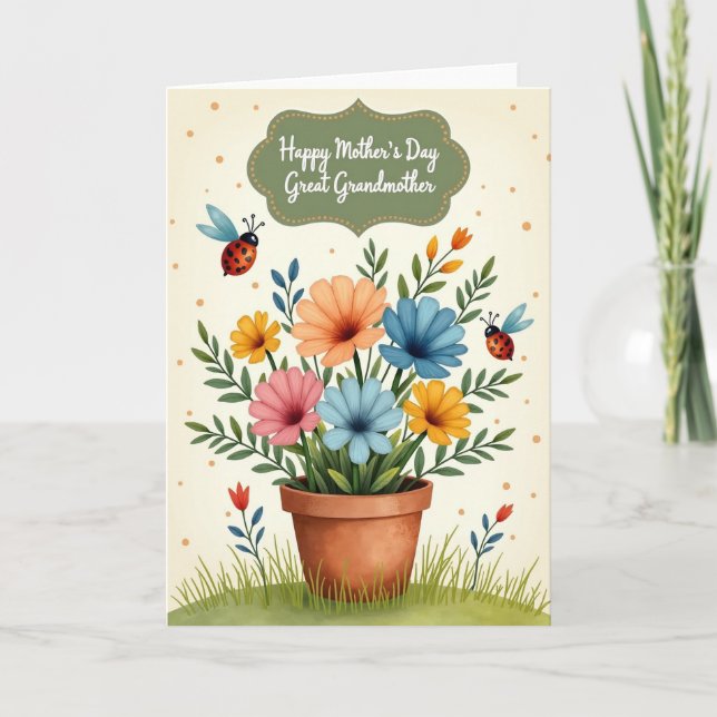 Charming Insects Mothers Day Card (Front)