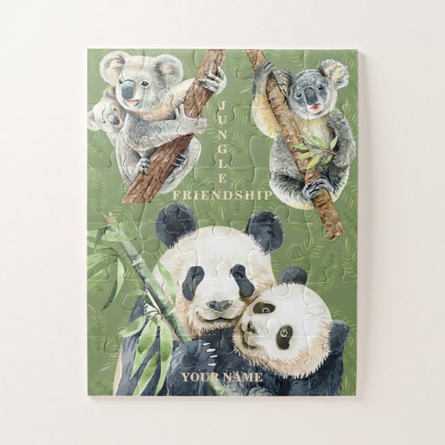 Charming Jungle Friends Koala Panda Mother Baby Jigsaw Puzzle (Vertical)