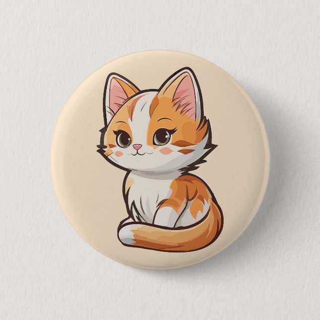 Charming Kawaii Kitten Button (Front)