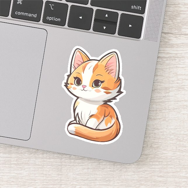 Charming Kawaii Kitten Sticker (Detail)