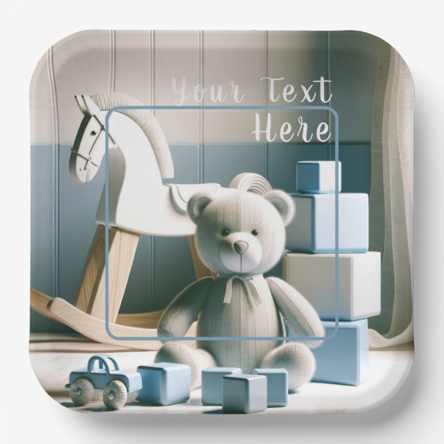 Charming Kids' Room with Toys Paper Plates (Front)