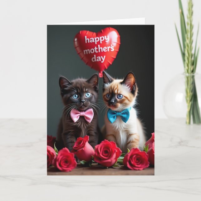 Charming Kitten Mothers Day Card (Front)
