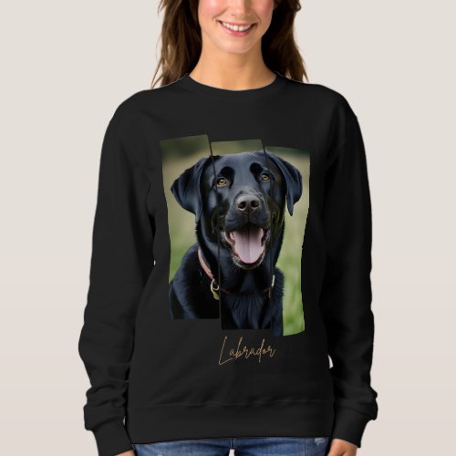 Charming Labrador Retriever Portrait _ Triptych Ar Sweatshirt