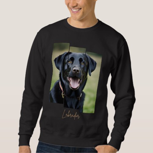 Charming Labrador Retriever Portrait _ Triptych Ar Sweatshirt