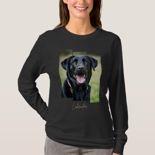 Charming Labrador Retriever Portrait _ Triptych Ar T_Shirt