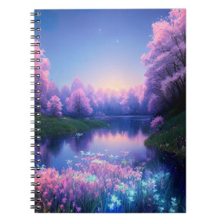 Charming Lake and Surrounding Forest Notebook