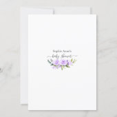 Charming Lavender Flowers Virtual Baby Shower Invitation (Back)