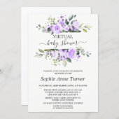 Charming Lavender Flowers Virtual Baby Shower Invitation (Front/Back)