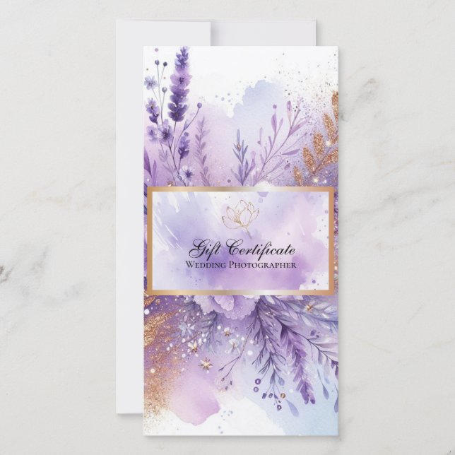 Charming Lavender Gift Certificate (Front)
