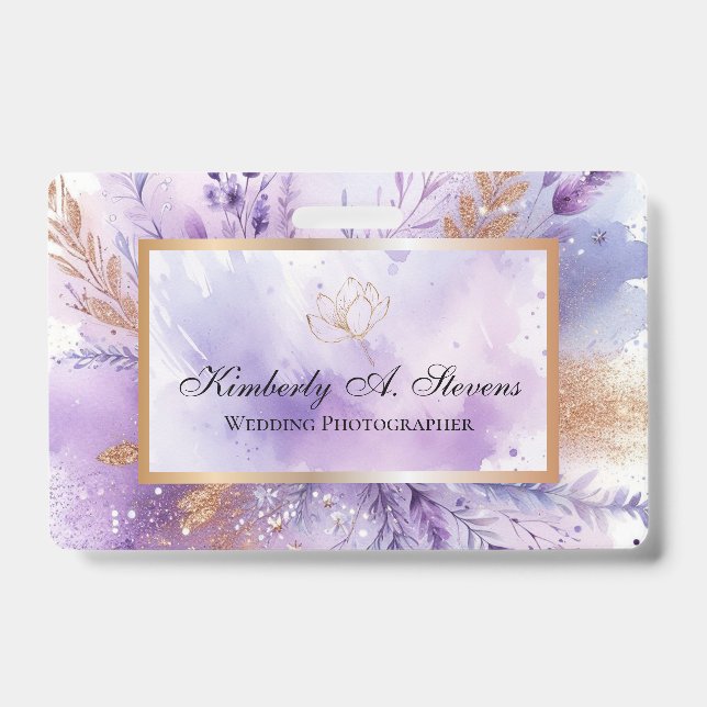 Charming Lavender Name Tag Badge (Front)