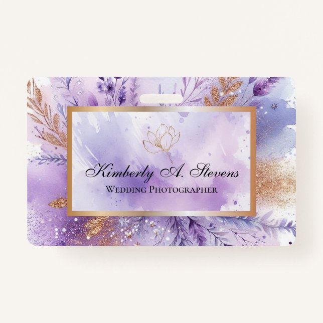 Charming Lavender Name Tag Badge (Front)