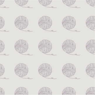 Charming Lavender Yarn Ball Pattern Cream Sticker