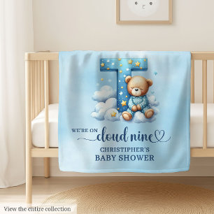 Charming Letter T Monogram Teddy Bear Cloud Nine Baby Blanket