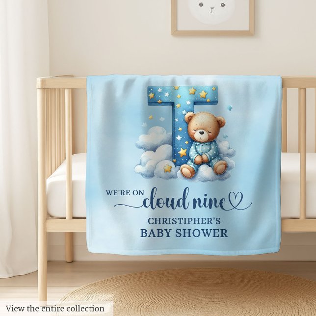 Charming Letter T Monogram Teddy Bear Cloud Nine Baby Blanket (Charming Letter T Monogram Teddy Bear Cloud Nine baby blanket )