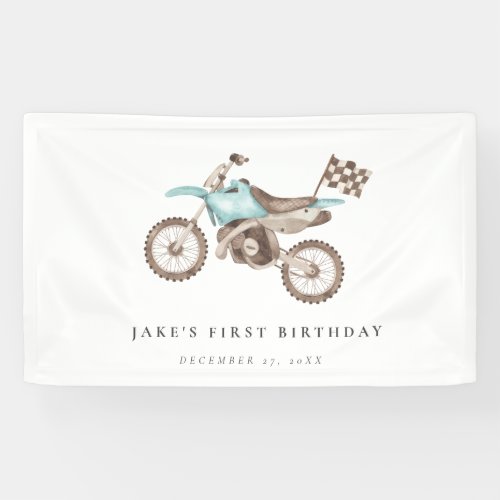 Charming Light Blue Dirt Bike Banner