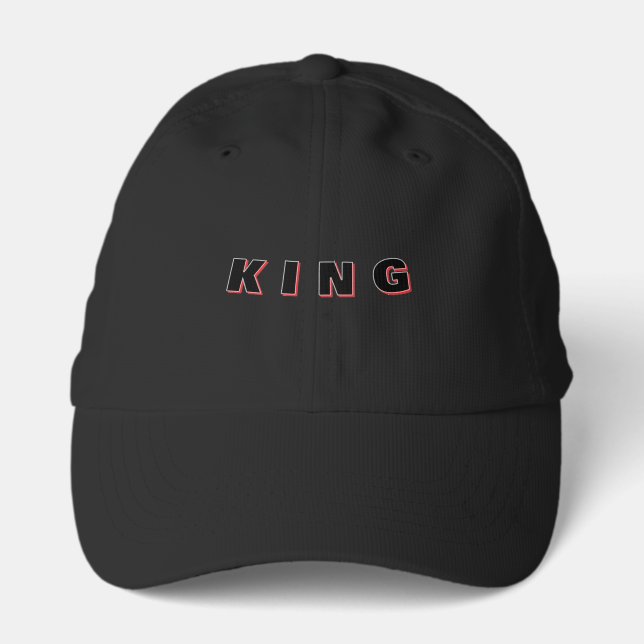 Charming Look King Name Classic Great Black-Hat Performance Cap (Front)
