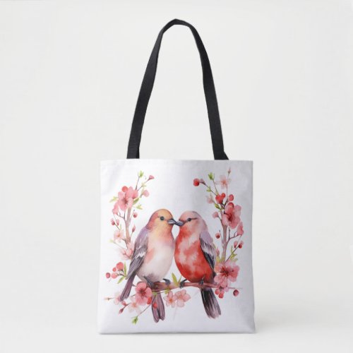Charming Love Birds Tote Bag