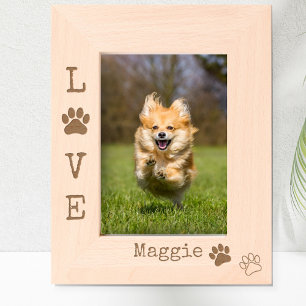 Charming LOVE Dog Paw Print Modern Custom Photo Engraved Frames