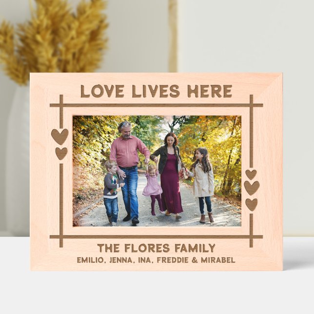 Charming Love Lives Here Hearts Family  Engraved Frames (Creator Uploaded)