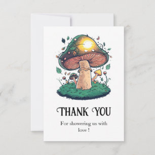 Charming Lovely Mushroom Baby Shower Thank You Card