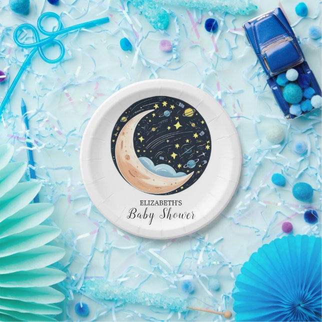 Charming Lovely Stars Baby Shower Paper Plates (Party)