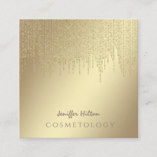 Charming Luxury gentle shiny bright dazzle gold Square Business Card