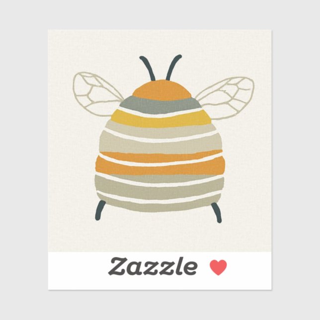 Charming Mid‑Century Honeybee Sticker (Sheet)