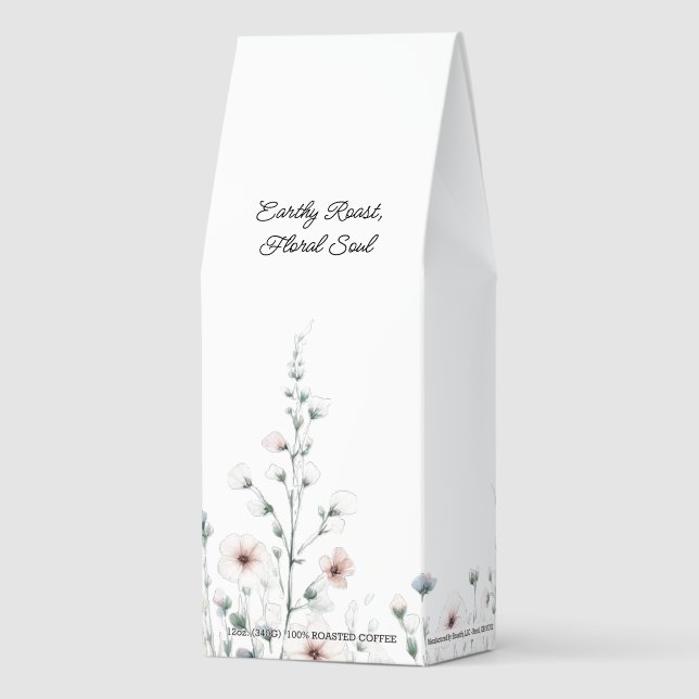 Charming Minimalist Earthy Floral Coffee Bag (Front)