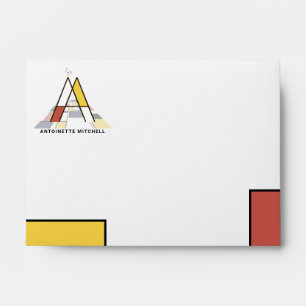 Charming Modern Art Monogram. Letter A Envelope
