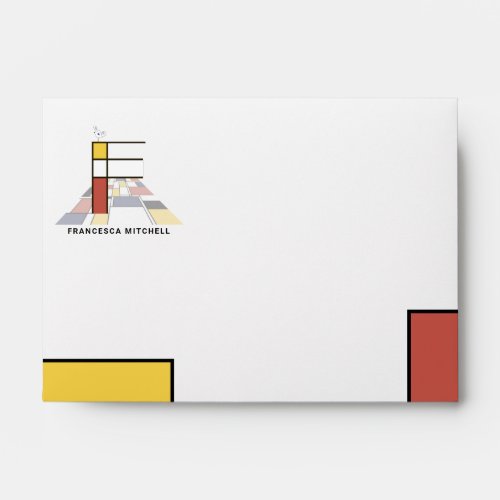 Charming Modern Art Monogram Letter F Envelope
