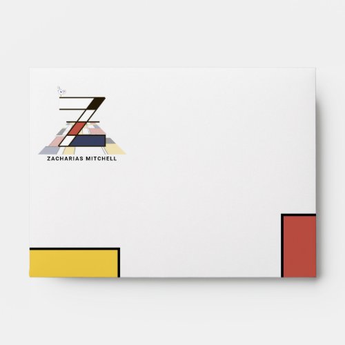 Charming Modern Art Monogram Letter Z Envelope