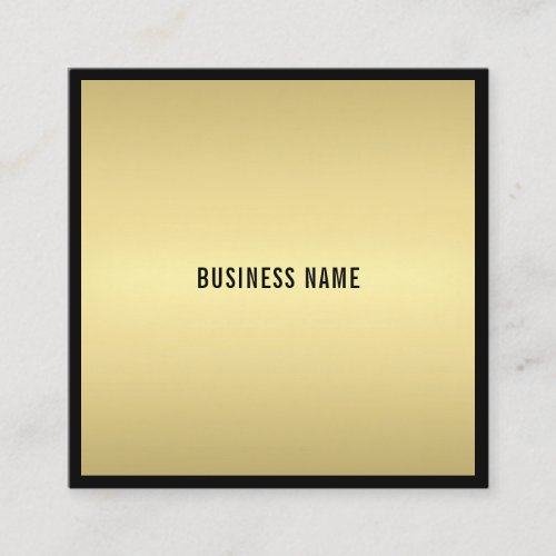 Charming Modern Glamour Elegant Black Gold Luxury Square Business Card