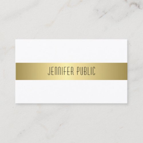 Charming Modern Gold Look Design Smooth Plain Business Card