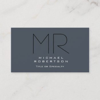 Charming Modern Monogram Gray Clean Business Card by made_in_atlantis at Zazzle