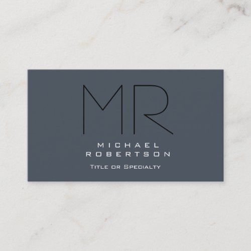 Charming Modern Monogram Gray Clean Business Card