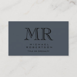 Charming Modern Monogram Gray Clean Business Card