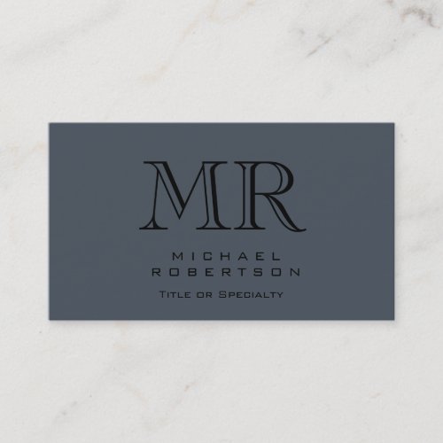 Charming Modern Monogram Gray Clean Business Card