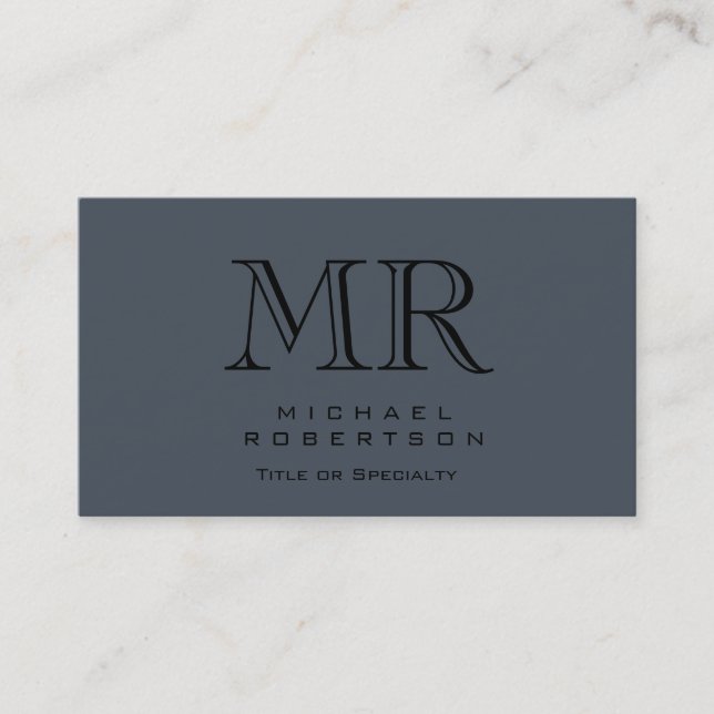 Charming Modern Monogram Gray Clean Business Card (Front)