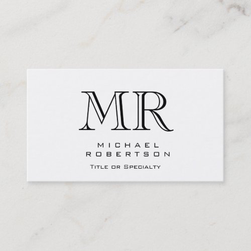 Charming Modern Monogram White Clean Business Card