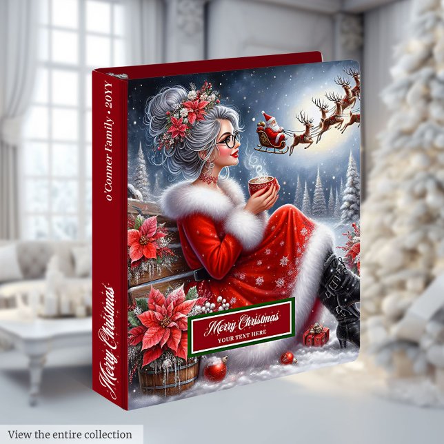 Charming Modern Mrs. Claus Christmas 3 Ring Binder (Charming Modern Mrs. Claus Christmas 3 Ring Binder)