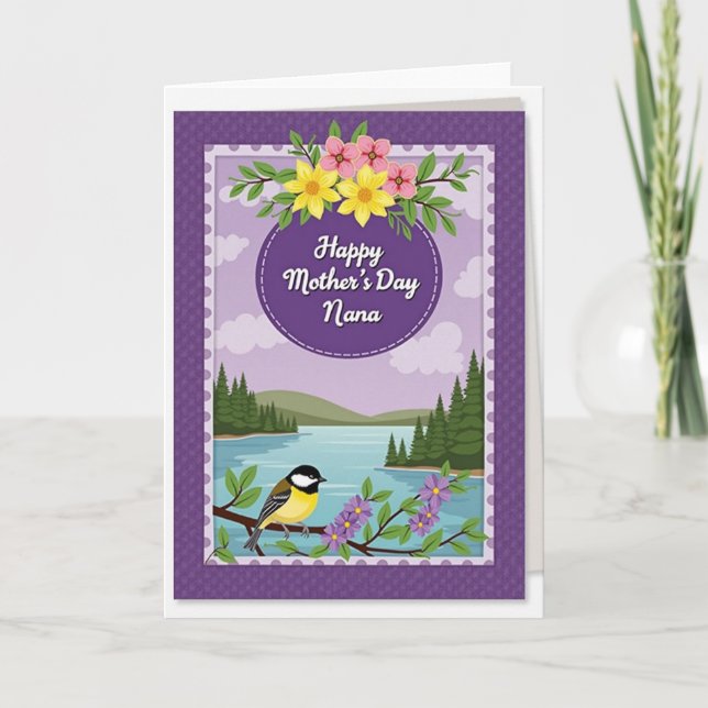 Charming Mothers Day Emblem Card (Front)