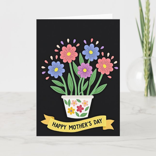 Charming Mothers Day Floral Card (Front)