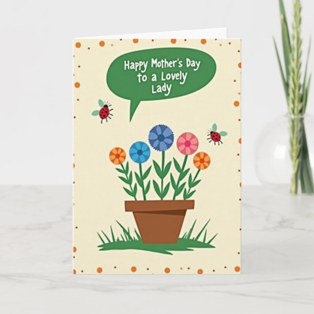 Charming Mothers Day Flower Card (Front)